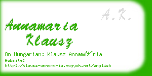 annamaria klausz business card